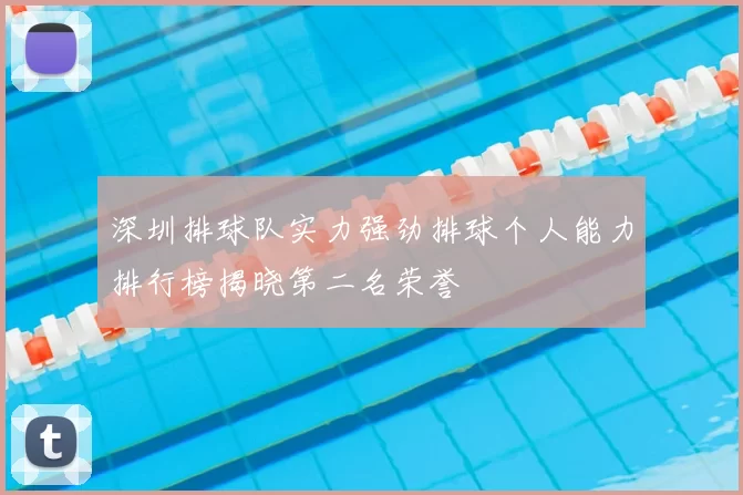 深圳排球队实力强劲排球个人能力排行榜揭晓第二名荣誉