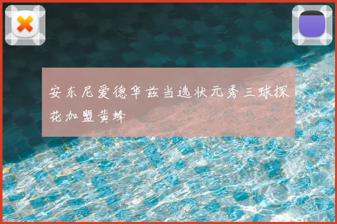 安东尼爱德华兹当选状元秀三球探花加盟黄蜂